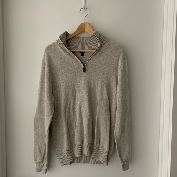 Cotton-cashmere half-zip sweater - Picture 1 of 3